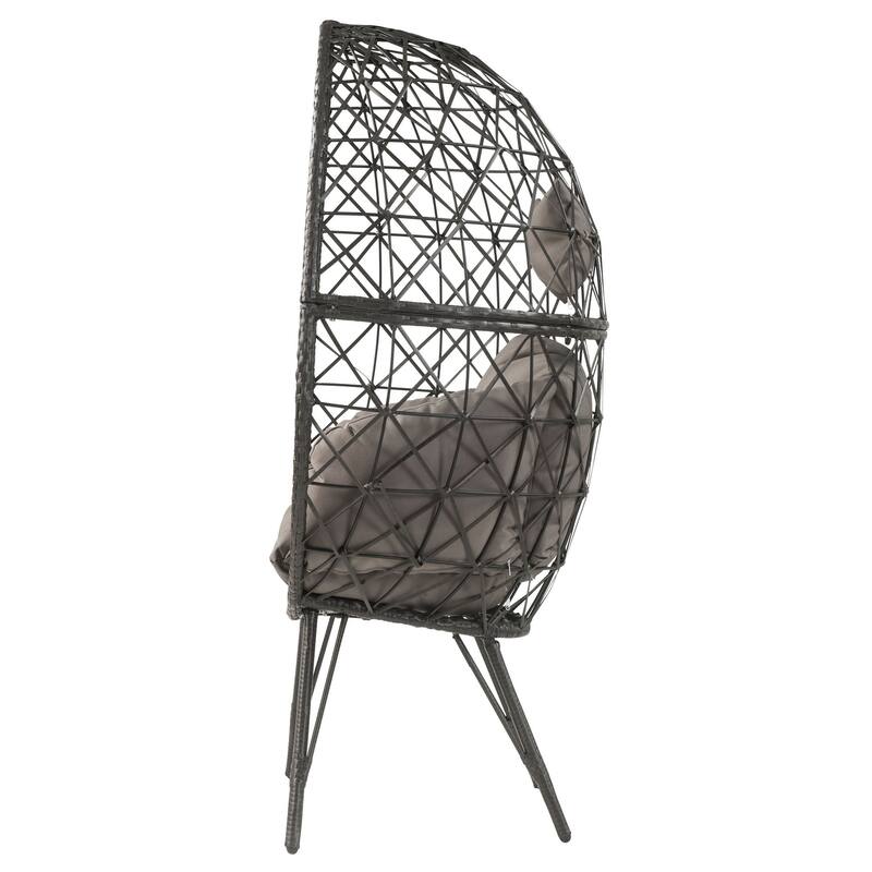 Montego Light Grey and Black Patio Chair with Upholstered Custhion