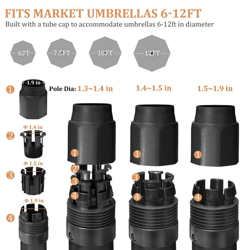 55lbs Round Concrete Market Umbrella Base With Wheels - N/A