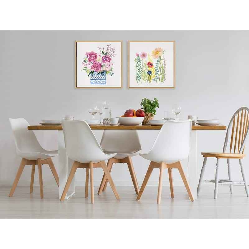 Kate and Laurel Sylvie Blooms Framed Canvas by Patricia Shaw