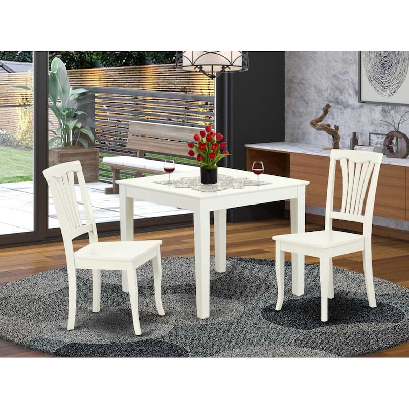 Square Dining Set 36 Inch Table with 2 Chairs - Classic Comfort Patio Furniture