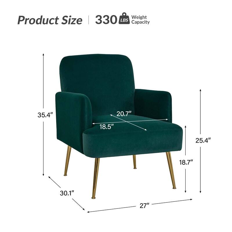 Ferrera Comfy Accent Armchair with Recessed Arms Set of 2