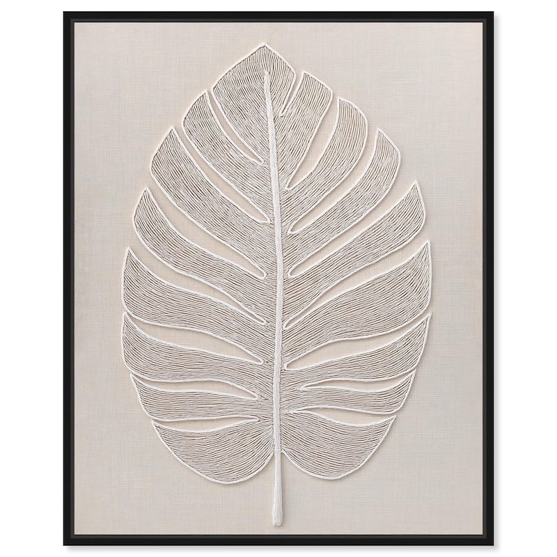 Linen Leaf I Canvas by Art Remedy - Black - 36" x 45"