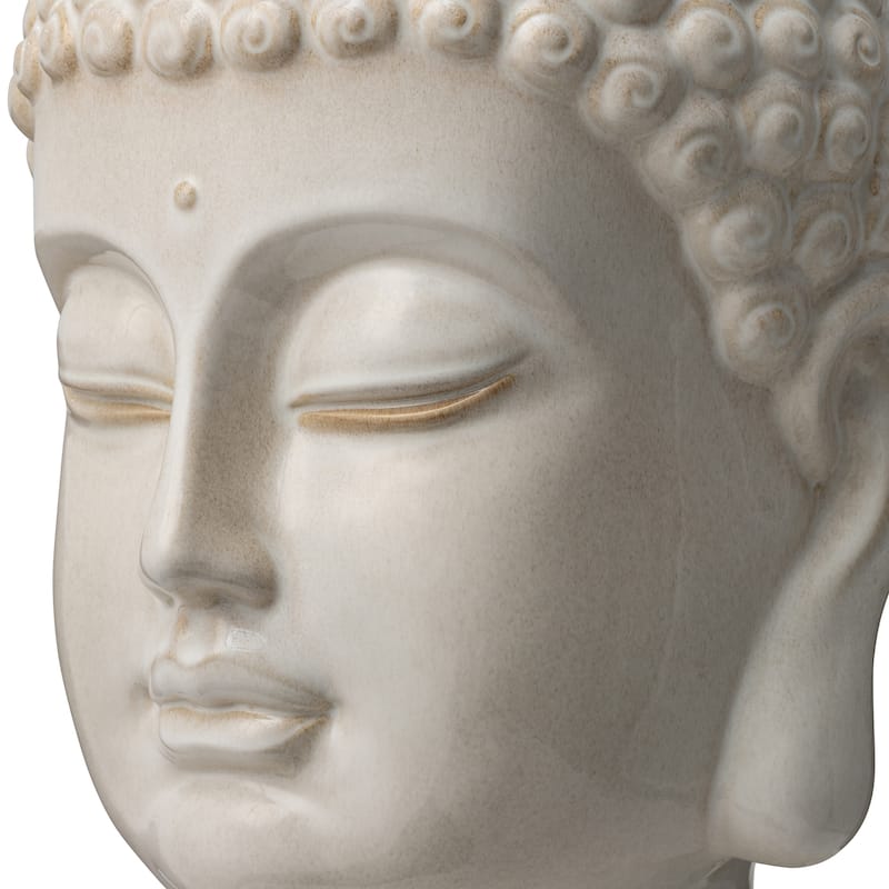 Glitzhome Meditating Buddha Patio Floor Fountain with Lotus and LED