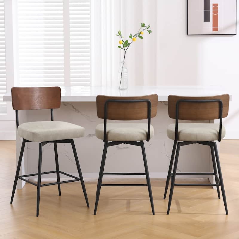 Faux Leather Upholstered Swivel Counter/Bar Stools Set of 2/3/4