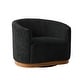 preview thumbnail 2 of 34, Gema Modern 360°Swivel Chenille Ergonomic U-shape Armchair with Solid Wood Legs by HULALA HOME