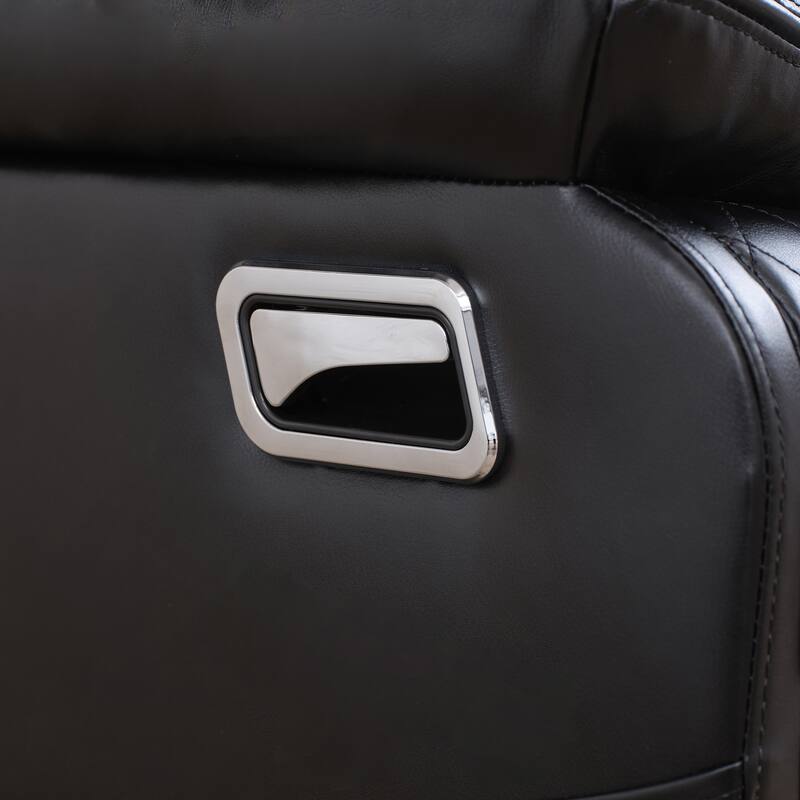 Home Theater Seating Manual Recliner with Overstuffed Back and Armrests