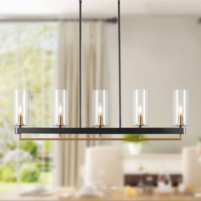 Black Gold Kitchen Pendant Lighting Linear Chandeliers For Dining Room