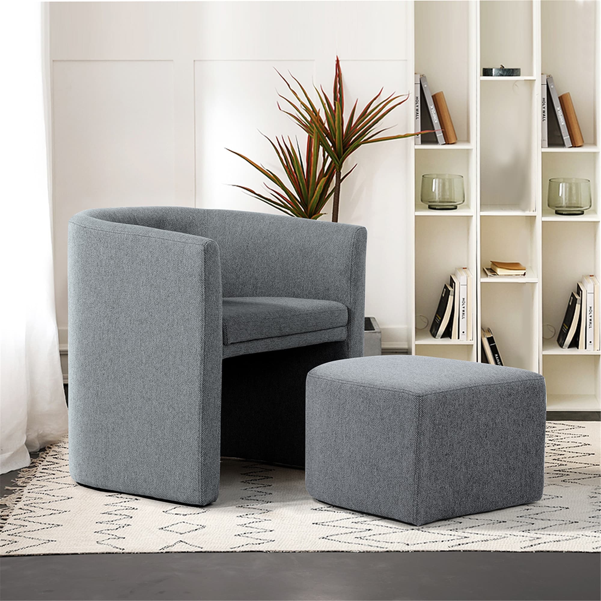 Furniture R Living Room Accent Chair With Ottoman Overstock 31647041