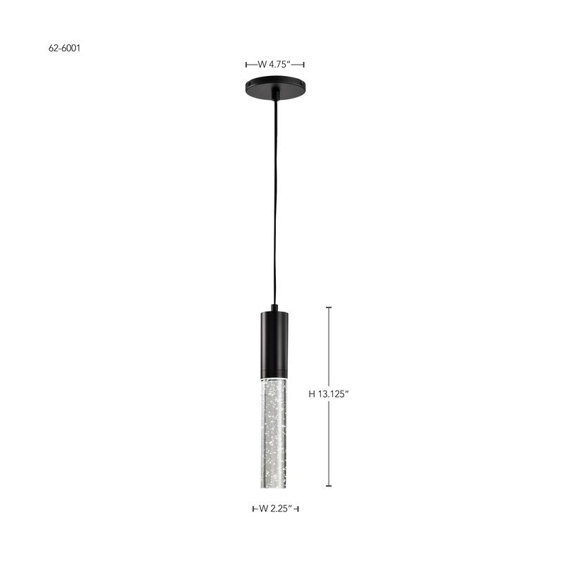 Lacey 2 Inch LED Mini Pendant RGB/TW Starfish Enabled Matte Black with K9 Bubble Crystal