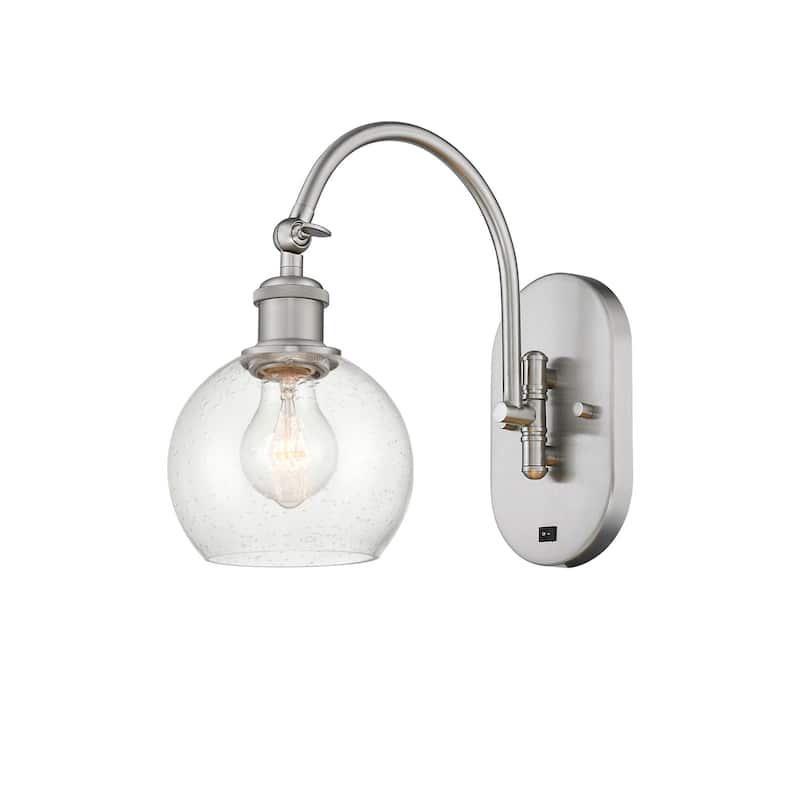 Innovations Lighting 518-1W-12-6 Athens Sconce Athens 12" Tall Wall - Brushed Satin Nickel / Seedy