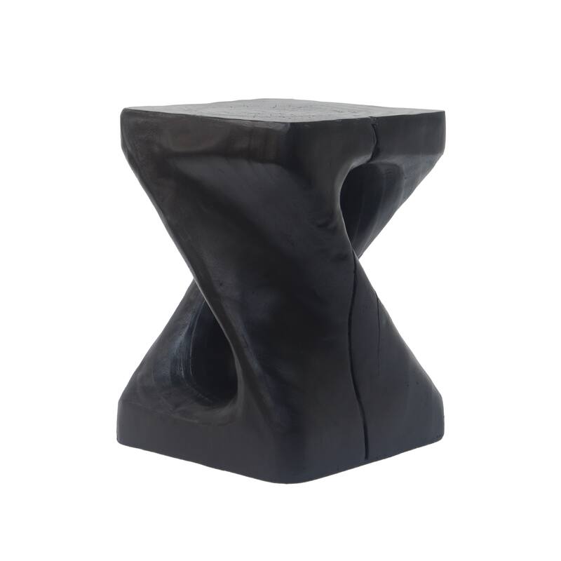 11.75" Modern Twist Shape Side Table with Good Weather and Water Resistance for Living Room or Bedroom