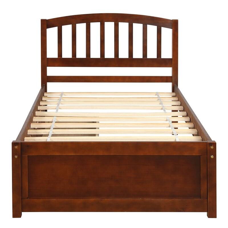 Twin Platform Storage Bed Wood Bed Frame with Two Drawers