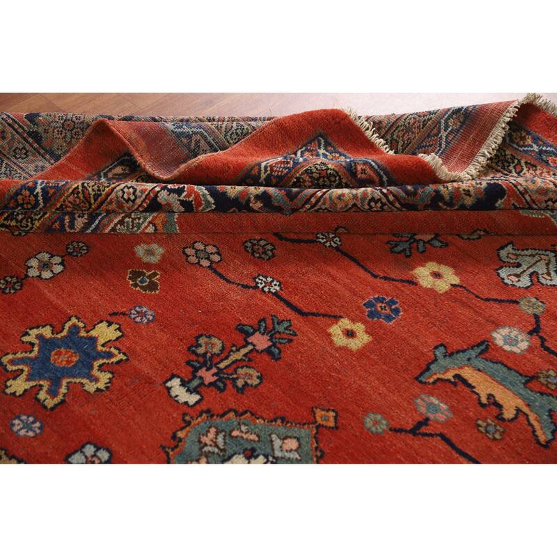 Hand Knotted Oriental 100% Wool Carpet Traditional Medallion Oranges & Rust Sultanabad Area Rug - 18' 0'' X 12' 0''