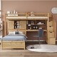 preview thumbnail 1 of 9, Twin Loft Kids Bed with Desk, Staircase, Storage & Shelves, No Box Spring Needed, Natural Natural