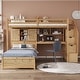 preview thumbnail 17 of 30, Twin over Twin Loft Bed with Built-In Desk and Staircase, Kids Guardrail Bed with Storage Compartments & Shelves Natural