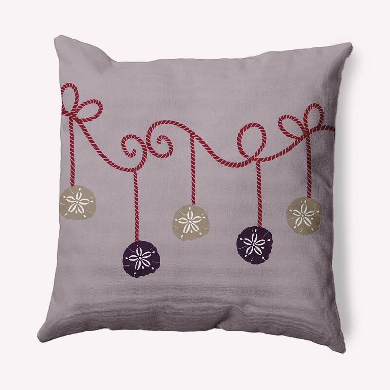 Sanddollar Ornaments Christmas Soft Spun Polyester Decorative Throw Pillow - 18 x 18 - Frosting