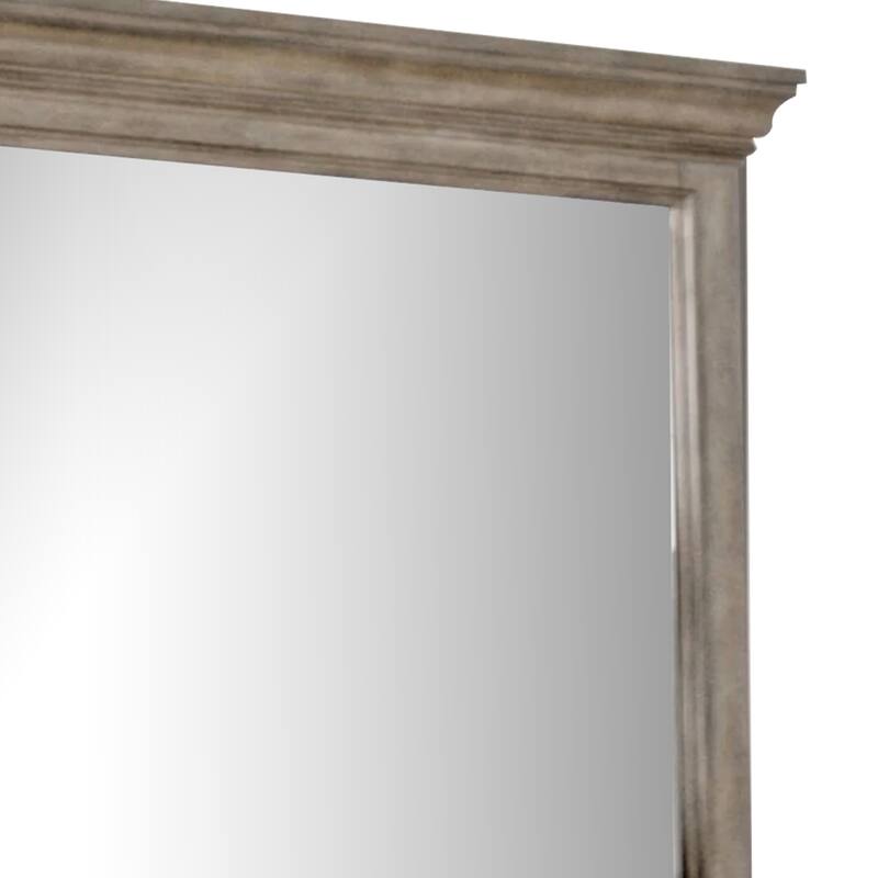 Zea Vanity Dresser Mirror, Elegant Crown Moldings in Aged Oak Brown - Aged Oak Brown