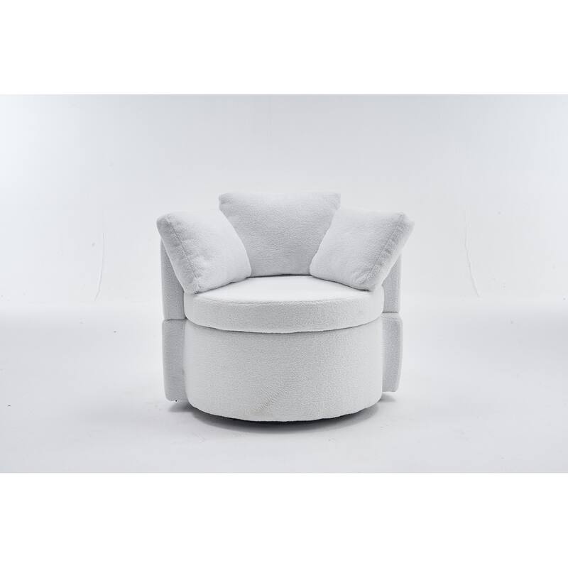 Teddy Fabric Swivel And Storage Chair