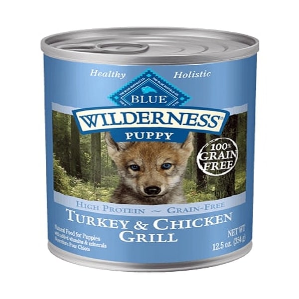 Blue Buffalo Dog Wilderness Puppy Grain-Free Turkey Chicken 12.5 Case of 12 - 12.5 oz. Opens flyout.