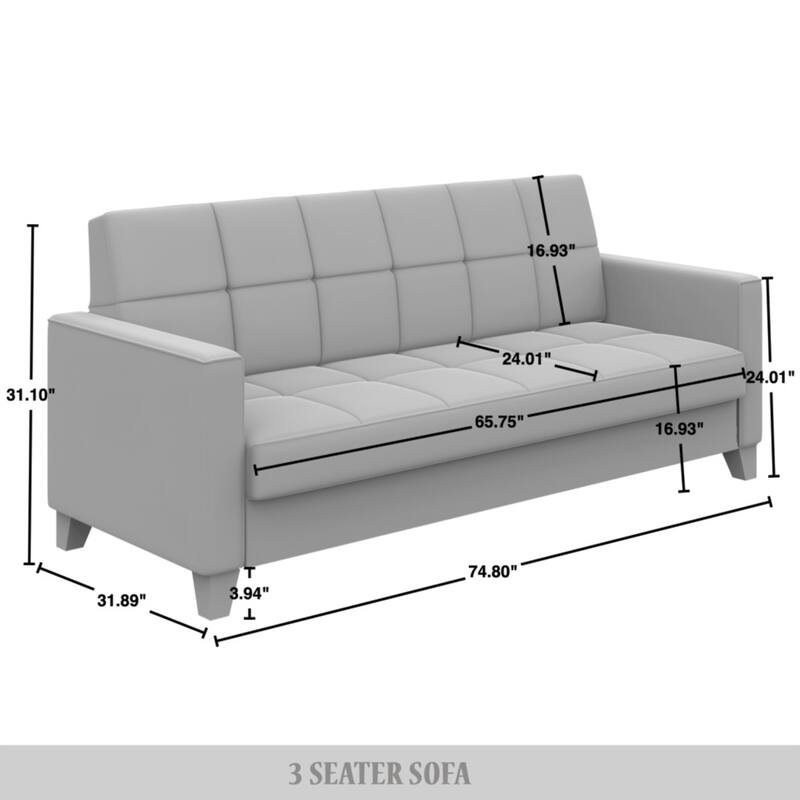 CraftPorch Chic Modern Linen Upholstered Sofa