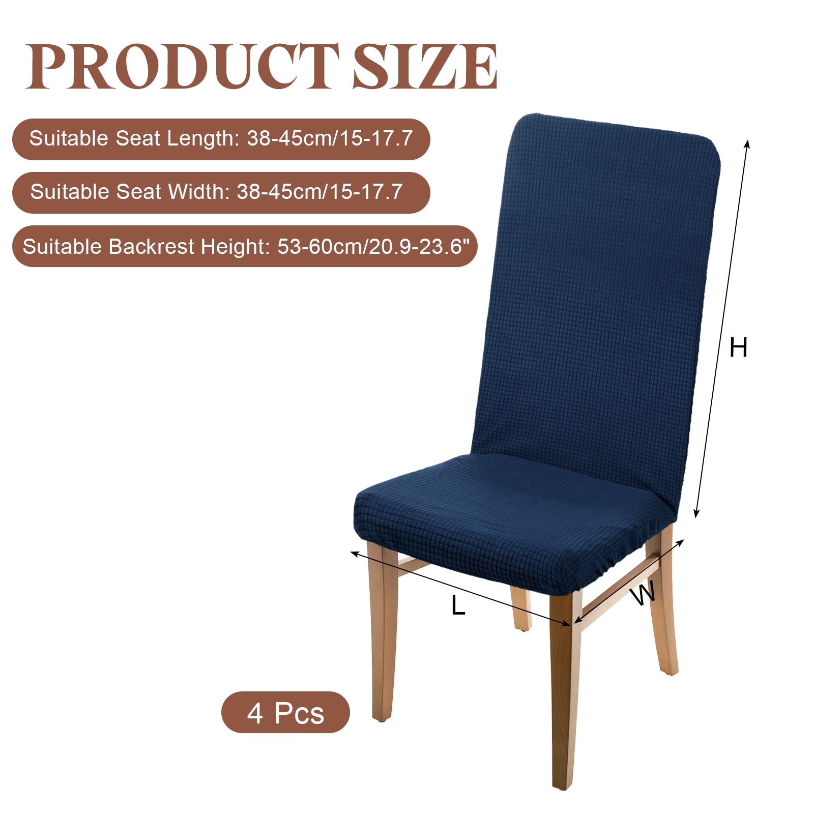 Dining Room Chair Cover, Soft Stretch Removable Parson Chair Slipcover Seat Protector Cover for Home Kitchen Hotel Restaurant