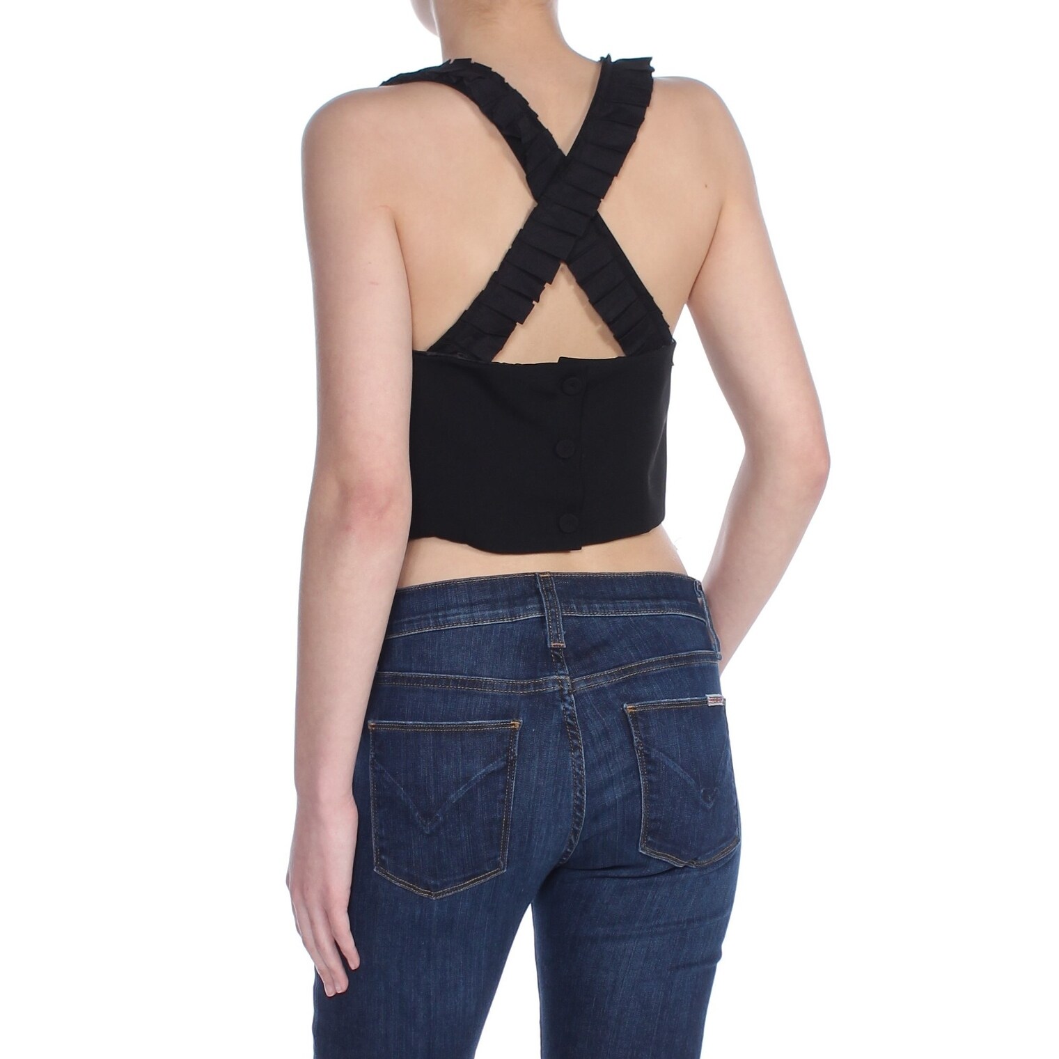 Shop Style Mafia Womens Black Sleeveless Tunic Wear To Work Top