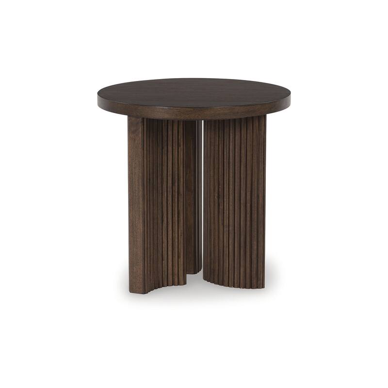 Signature Design by Ashley Korestone Dark Brown End Table - 24"W x 24"D x 24"H