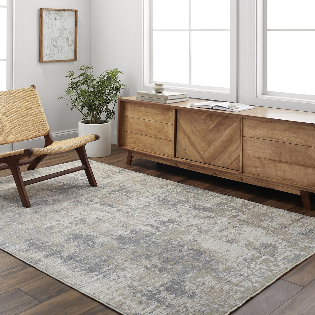 Brenda Modern Abstract Fringed Area Rug
