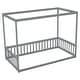 preview thumbnail 6 of 6, Twin Size Canopy Frame Floor Bed with Fence, Guardrails,Grey