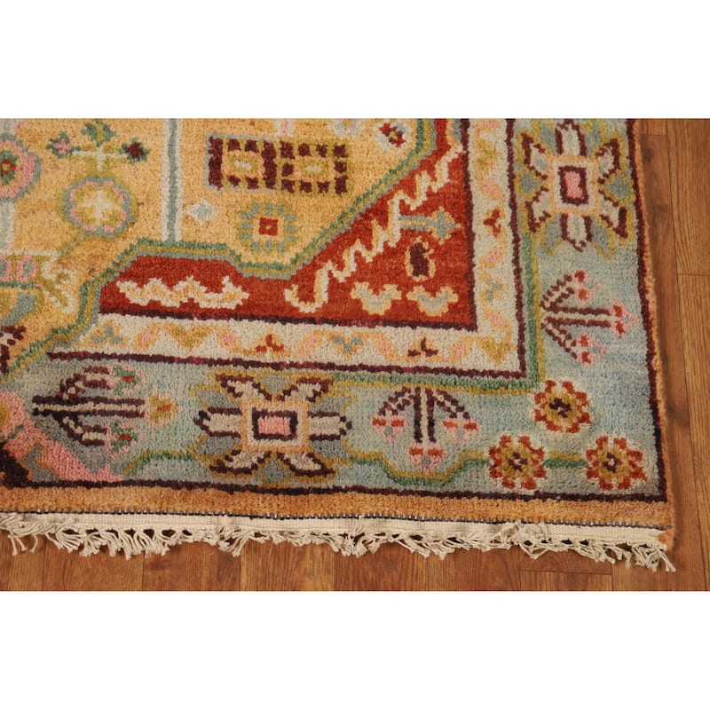 Yellow Heriz Serapi Oriental Rug Handmade Wool Carpet - 4'0" x 5'10"