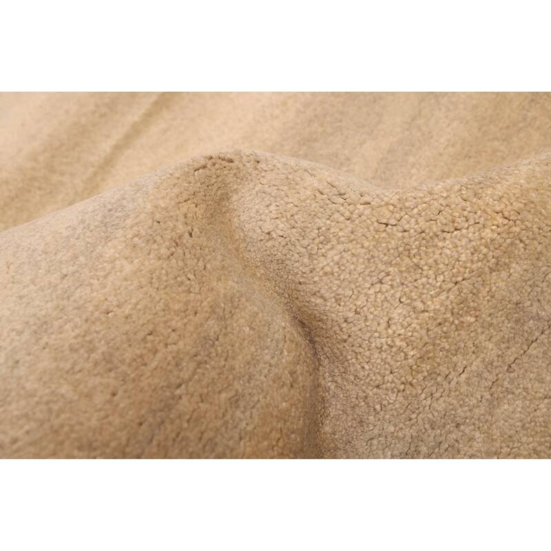 ECARPETGALLERY Hand-knotted Pak Finest Gabbeh Light Khaki Wool Rug - 4'11 x 6'11