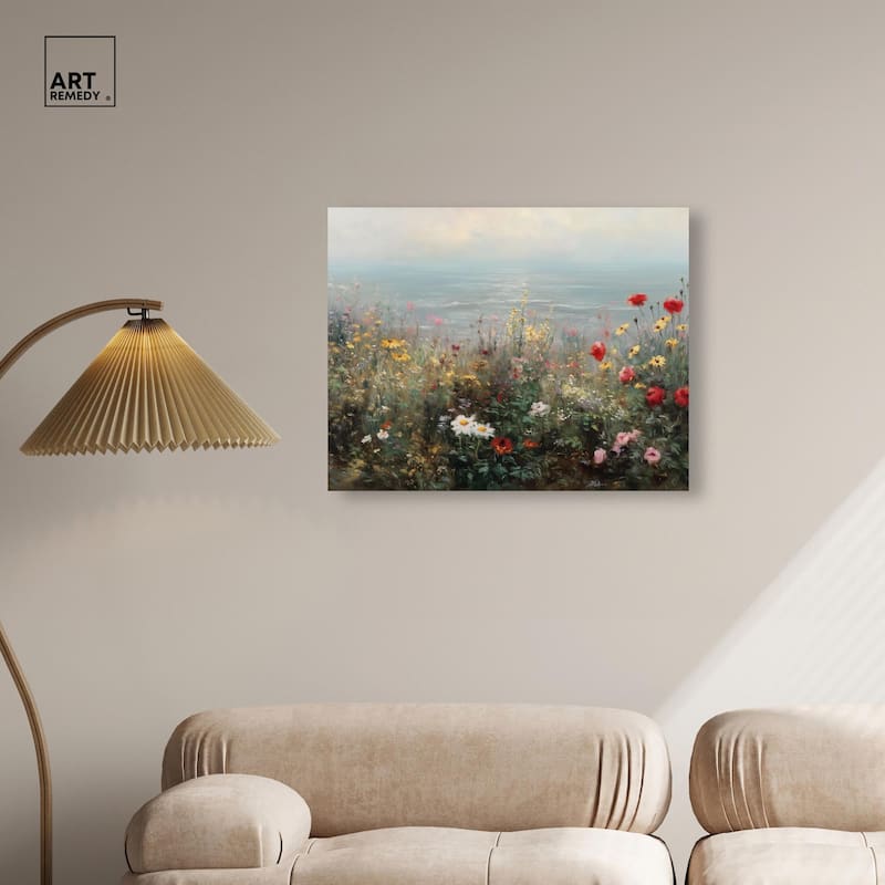 Misty Ocean Field I Canvas by Art Remedy, Gallery Wrapped