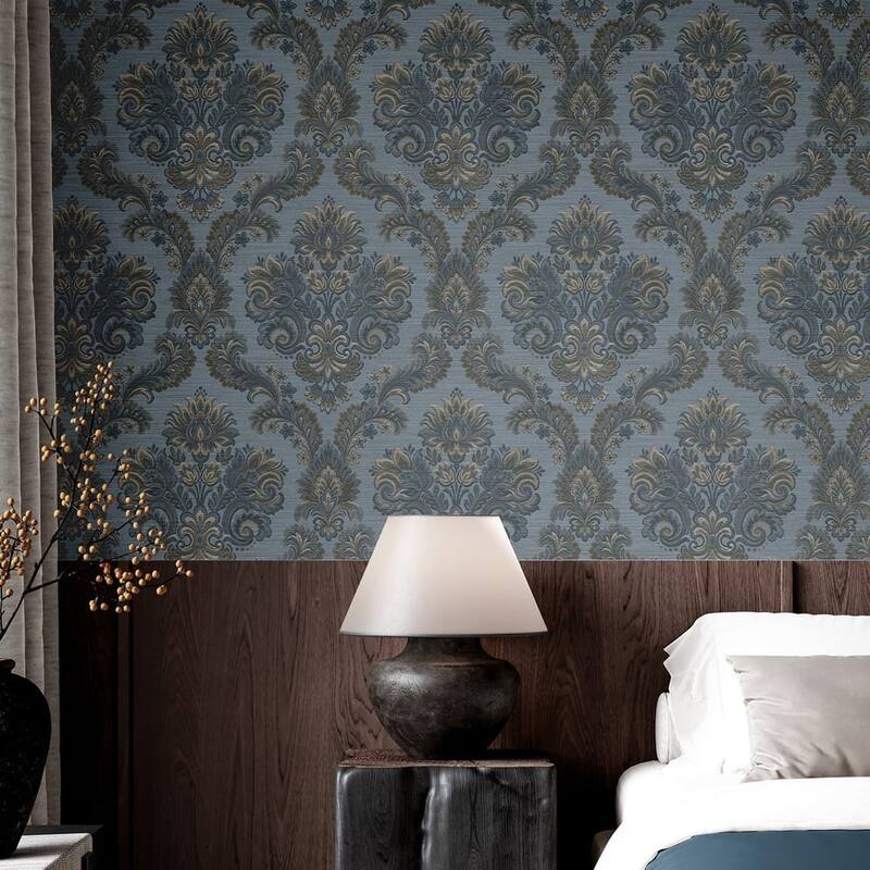 Galerie Wallcoverings Ornamenta Collection Floral Damask Matte Finish Vinyl on Non-woven Wallpaper Roll