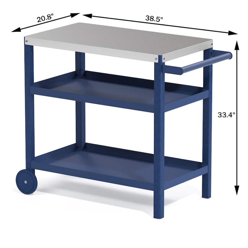 Patio Grill carts Moveable kitchen island - Blue