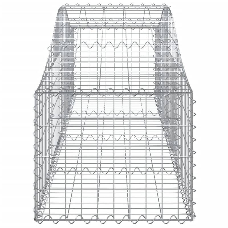 vidaXL Gabion Basket Arched Gabion Basket Planter for Flower Galvanized Iron - 78.7 x 78.7 x 23.6 inch