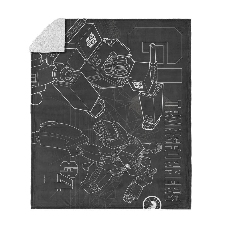 Hasbro Transformers Silk Touch Sherpa Throw Blanket