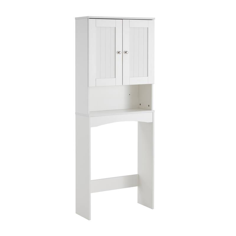 Home Bathroom Shelf Over-The-Toilet, Bathroom SpaceSaver, Bathroom Storage Cabinet Organizer - White - Varnished
