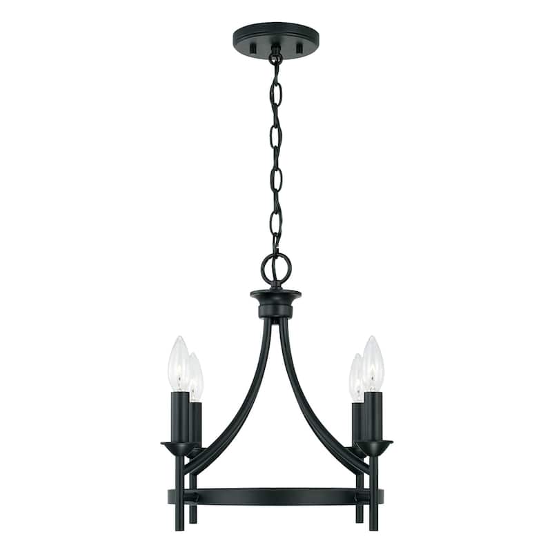 Peyton 4-light Matte Black Dual Mount Semi-Flush/ Pendant