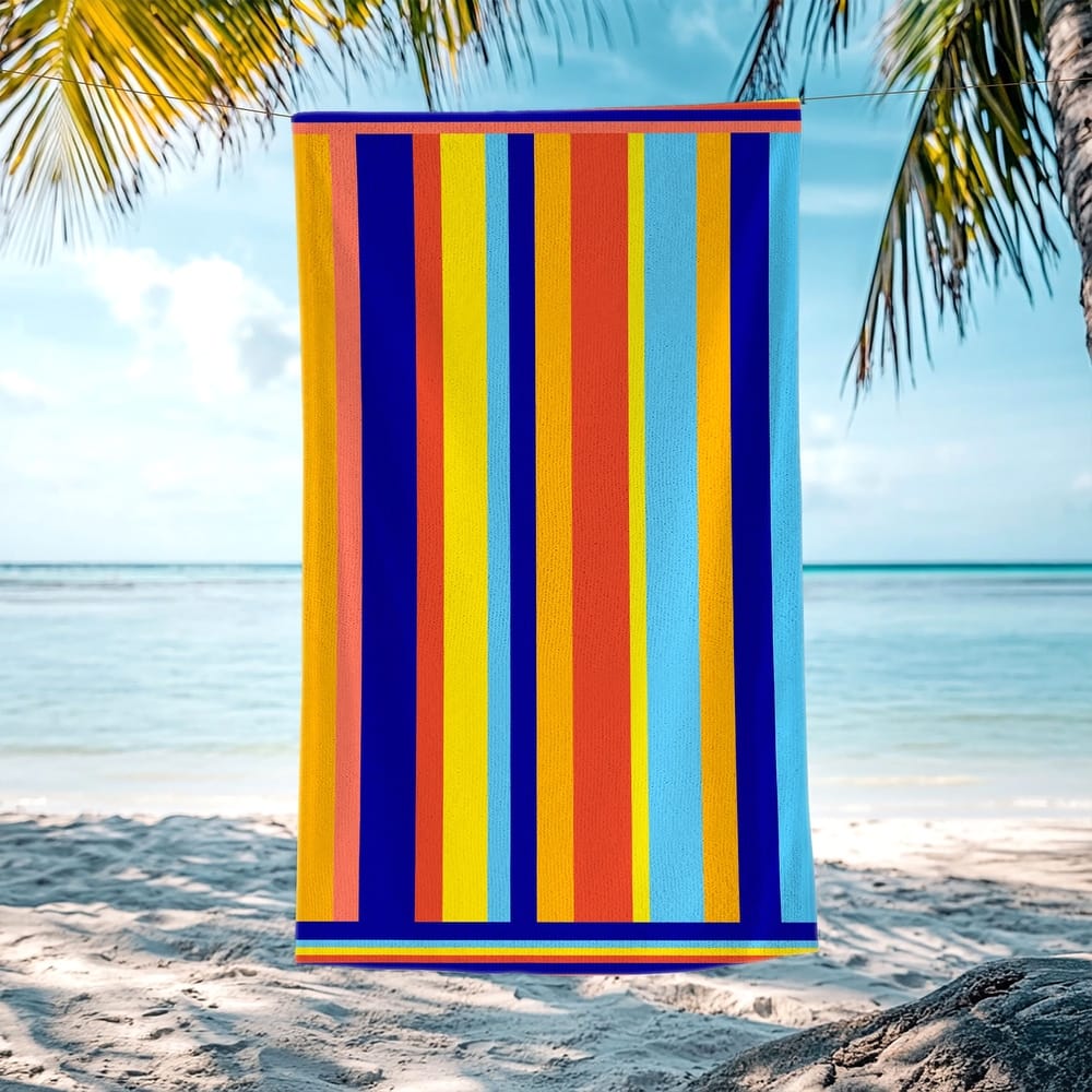 Quick Dry Colorful Cabana Beach Towel,Striped Beach Pool Towel for Kids and Adults, Lightweight and Absorbent