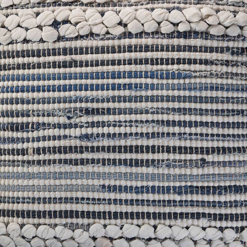 Sevita Textured Stripe Navy Cotton Blend Throw Pillow
