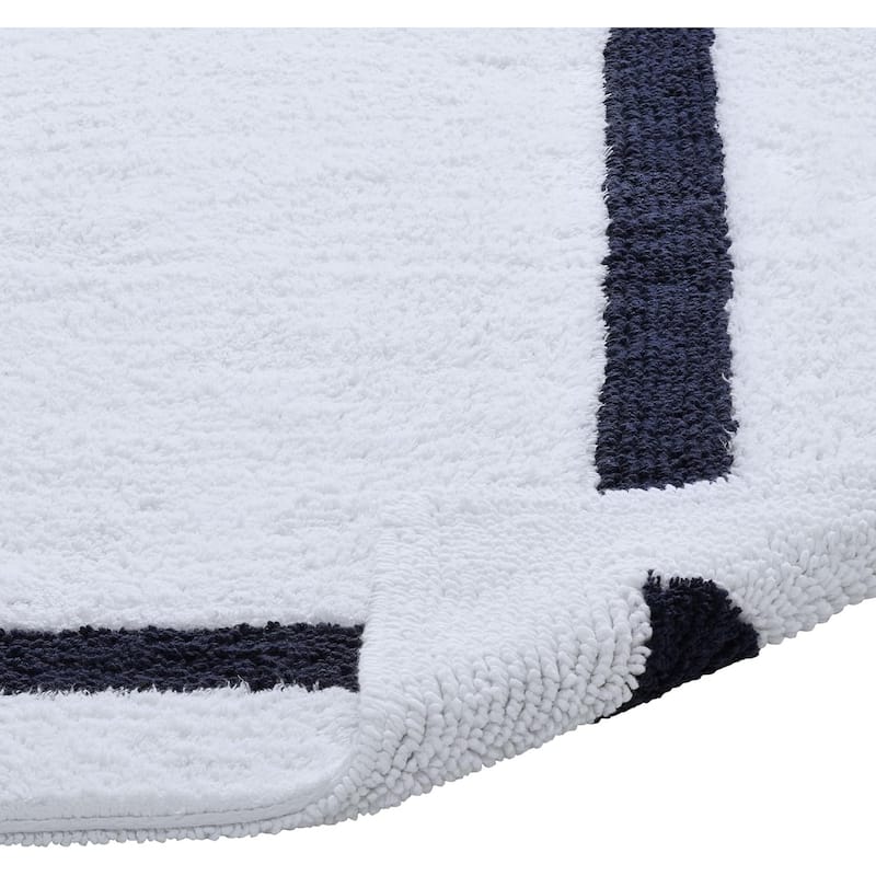 Better Trends Hotel Collection in Race Track 100% Cotton Super Absorbent Reversible Double Sided Machine Washable Bath Mat Rug