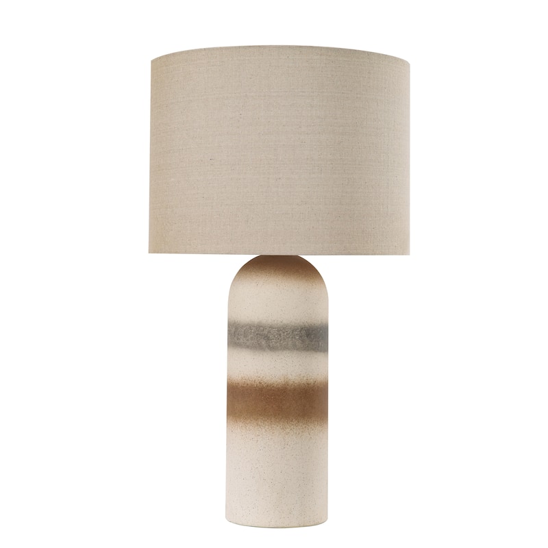 Ceramic Table Lamp with Drum Linen Shade