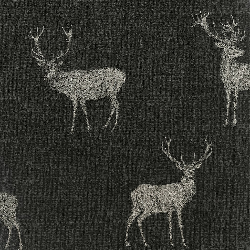 Arthouse Hank Charcoal Stag Wallpaper