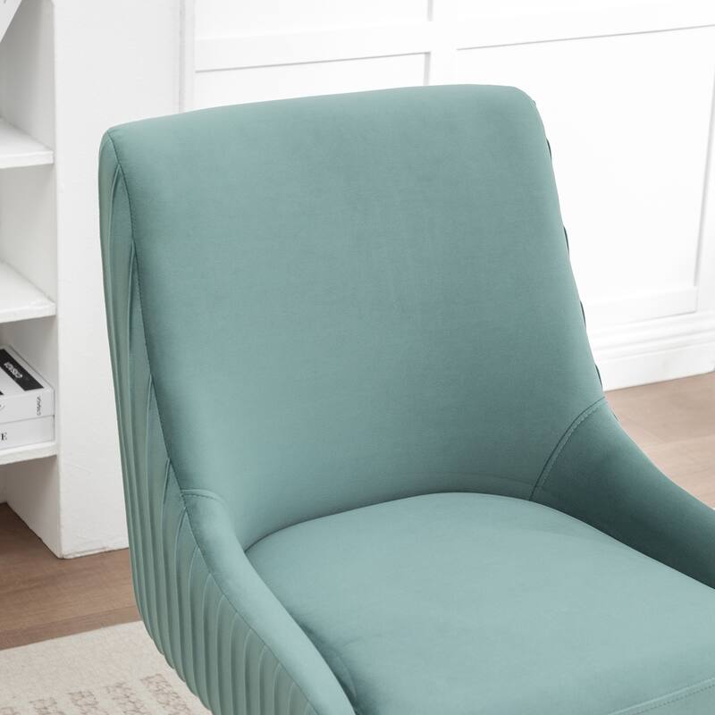 SEYNAR Modern Velvet 360 Degree Swivel Armless Dining chair Set of 2