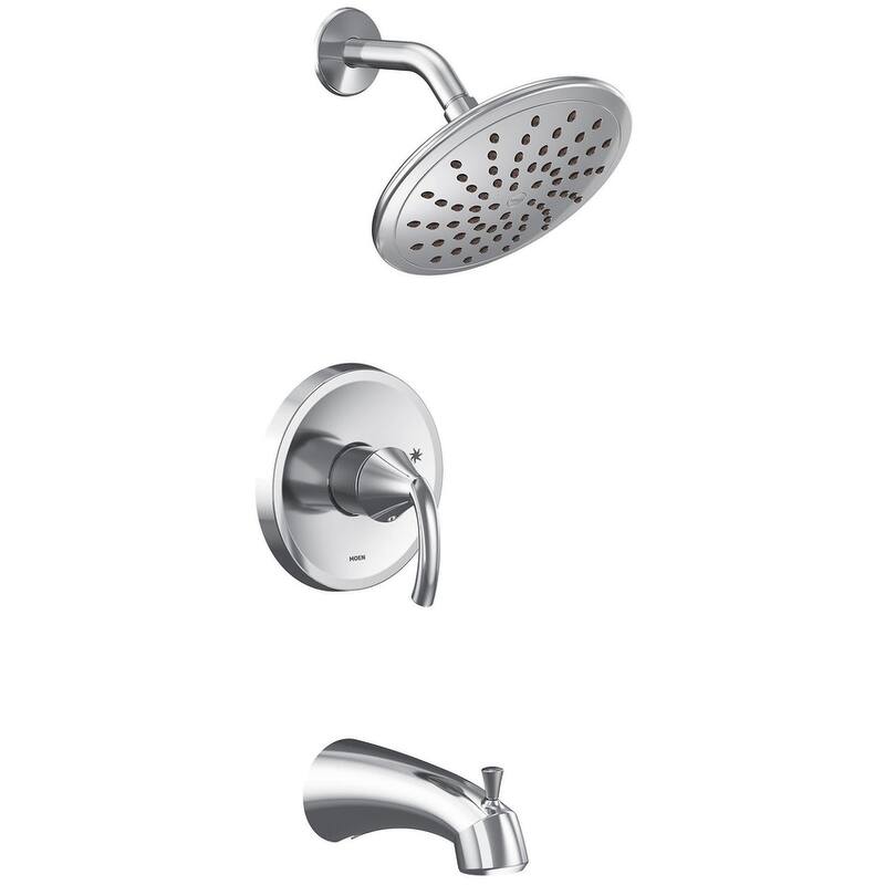 Moen Glyde Tub and Shower Trim Package with 1.75 GPM Single Function - Chrome