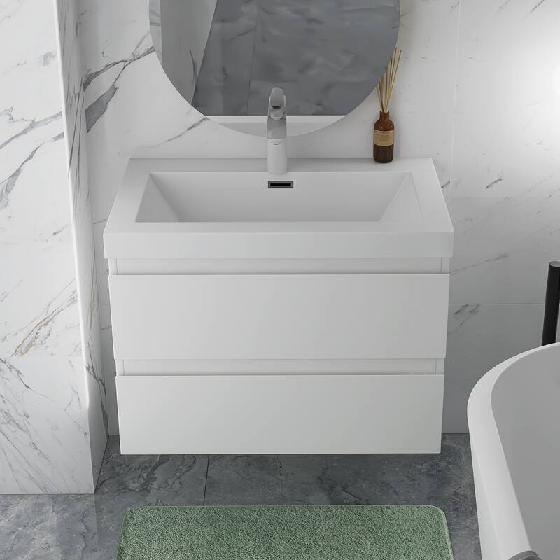 Floating Bathroom Vanity with Resin Top