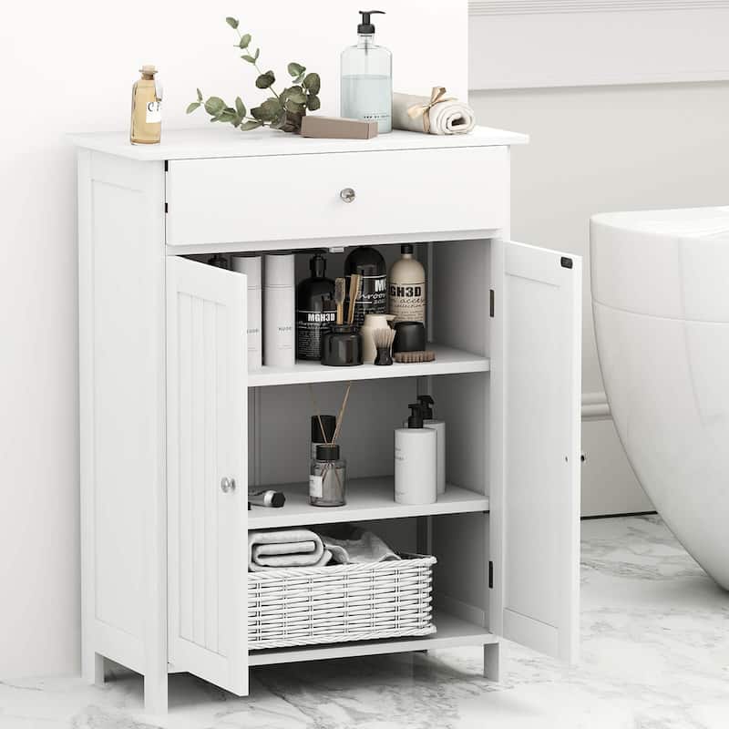 Costway Bathroom Floor Cabinet Freestanding Storage Organizer with 2 - See Details