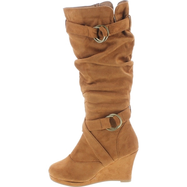 wedge calf boots