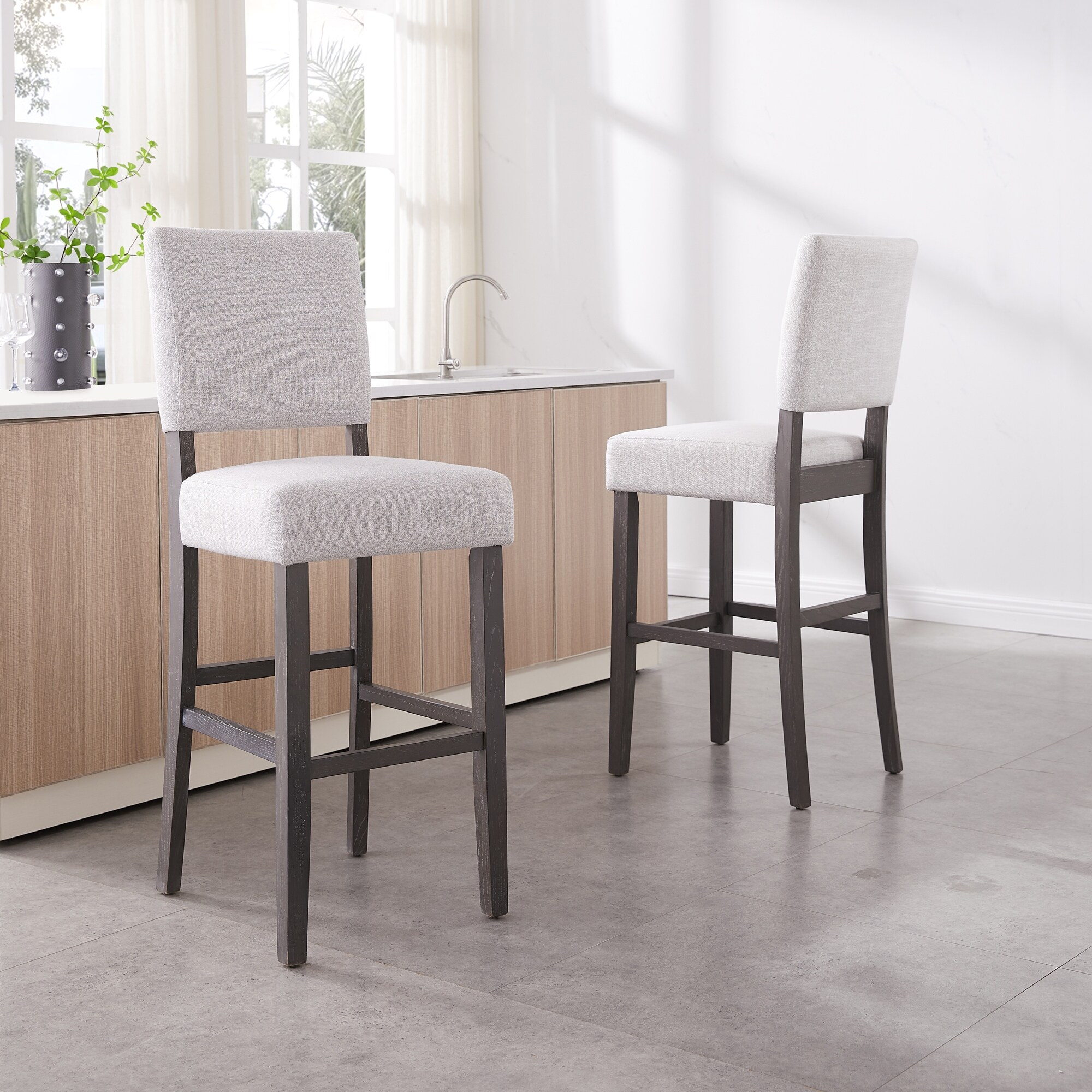 Leick home wood best sale upholstered counter stool