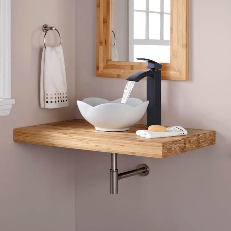 Rbrohant Single Handle Bathroom Vessel Sink Faucet, Waterfall Single Hole Basin Faucets